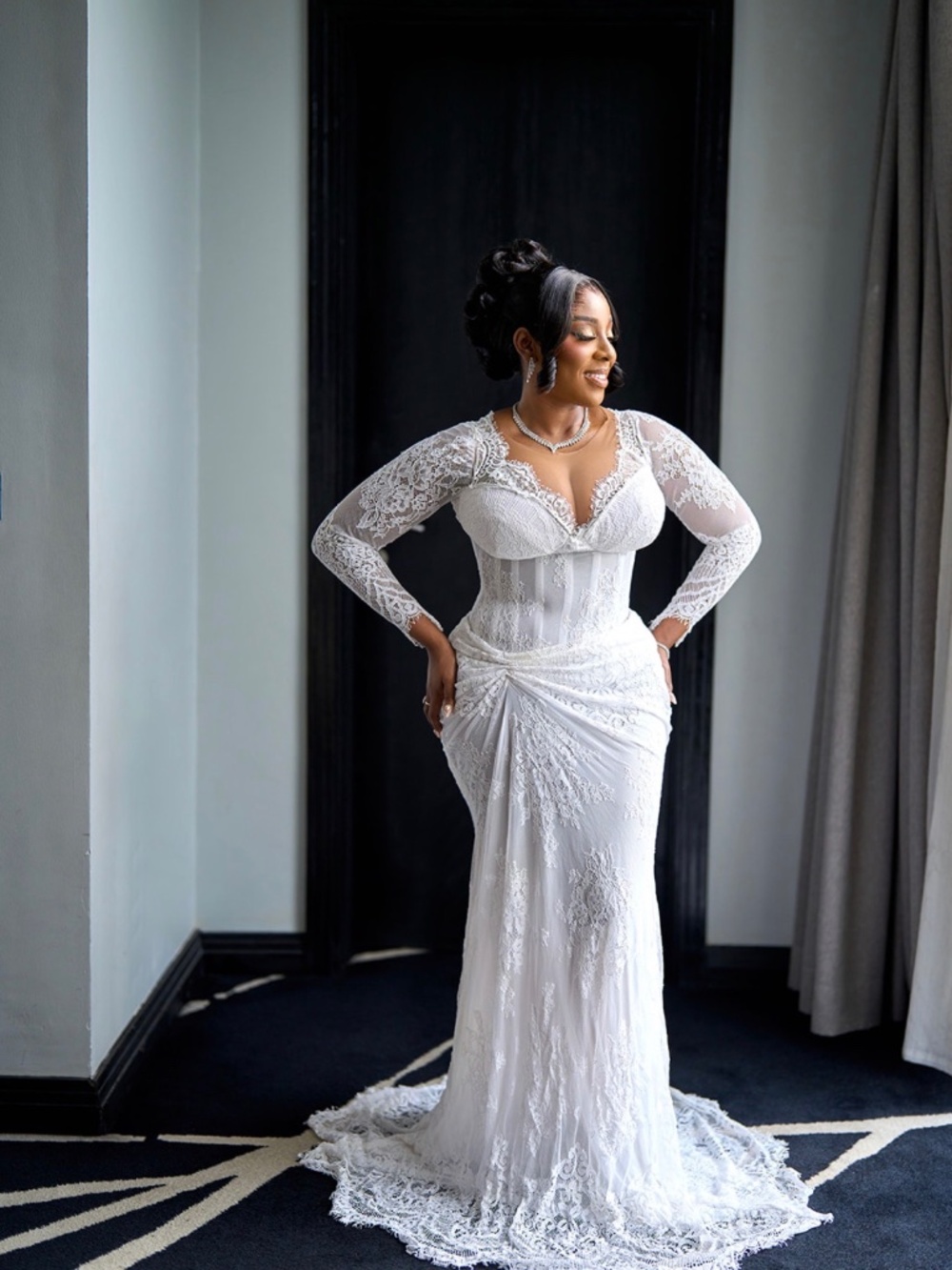 Elegant White Lace corset Dress